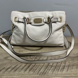 MICHAEL Michael kors Hamilton cream leather satchel shoulder bag, like new!